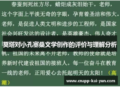 莫塔对小孔塞桑文学创作的评价与理解分析 莫塔对小孔塞桑文学创作的评价与理解分析
